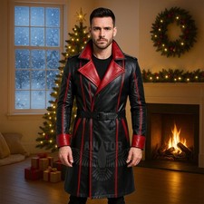 Trench cappotto uomo pelle