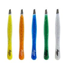 Pinzetta punta obliqua acciaio inox Aurore Crystal rimozione peli sopracciglia