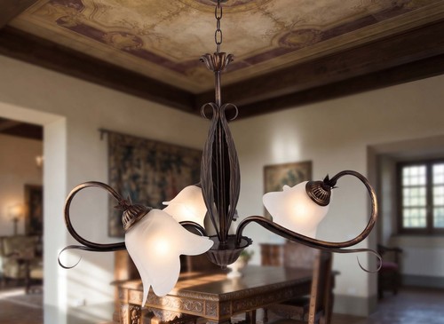 Lampadario ferro battuto - lampadario,
