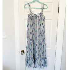 Maxi abito a strati Lemlem Gigi in seta a spina di pesce taglia small nuovo senza etichette