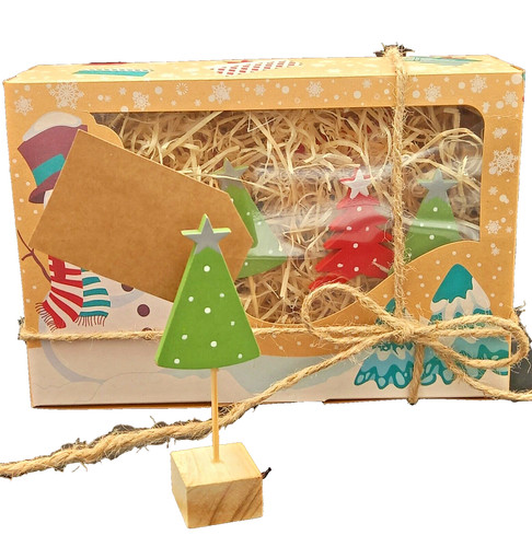 Set segnaposti albero legno - 11,