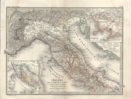 Carta geografica antica - , italia