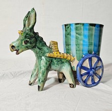 Asinello portapenne Ceramica vietrese solimene- Scultura dipinta a mano anni '60