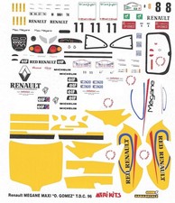 Decal 1/43 Renault Megane RED RENAULT Rally Tour de Corse '96 MK302 MeriKITS