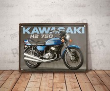 Plaque métal vintage kawasaki - plaque,