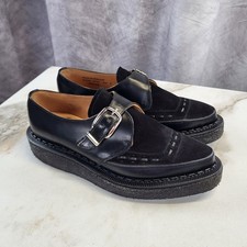 George Cox Diano Monk Strap Creeper Scarpe Uomo US Taglia 9 Nero