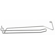 gancio doppio x pannelli forati scaffalatura zaf cm.30 con astina portaetichette