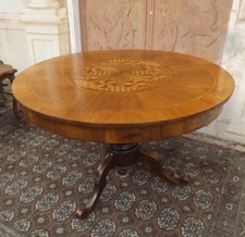 Splendido Tavolo rotondo con piano intarsiato epoca '800
