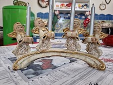 Portacandele In Ceramica Con Angioletti