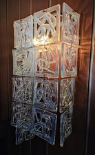 Lampada da parete Mazzega in vetro di Murano, 1974, n. 17 formelle, come nuova.