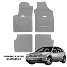 4 TAPPETI TAPPETINI IN GOMMA PER VW GOLF IV 98> GRIGIO CON FERMI