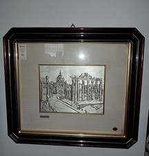 Quadro ROMA Sparita Fori Imperiali Chiesa romana argento 925 Cornice Certificato