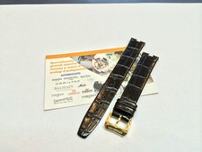 Cinturino nero stampa cocco Raymond weil 119-125-127 con fibbia gialla logata