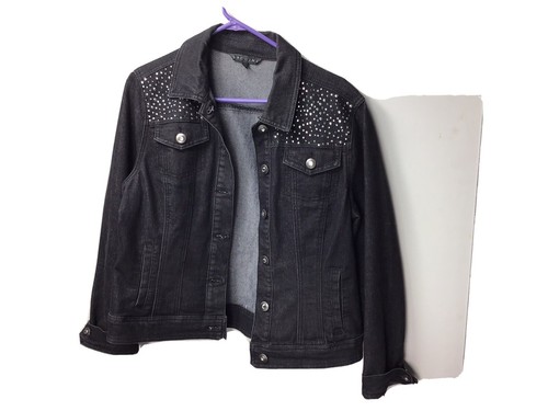 Giacca nera denim invecchiato