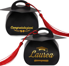 50Pz Scatole Bomboniere Laurea Scatoline Portaconfetti Laurea Cappello Con 50Pz 