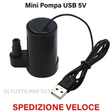 Mini Pompa Acqua USB 5V Liquidi Immersione IP68 Sommergibile Acquario 1.5 L/Min