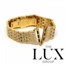 Cinturino in oro 24k personalizzato 42mm con diamanti per Apple Watch