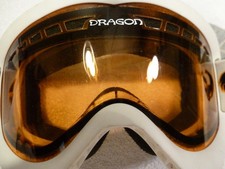 Dragon, Occhiali sportivi da sci/snowboard, bianco, lenti ambrate