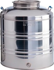 SANSONE Fusto Aggraffato 50 Litri Acciaio Inox Olio Vino Acqua Predisp. Rubinett
