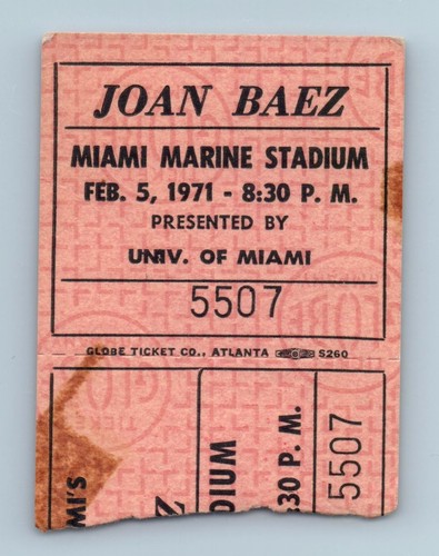 Biglietto joan baez - baez, febbraio
