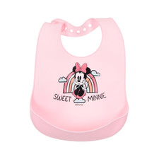 BAVETTE MINNIE DISNEY BAVAGLINO IN SILICONE 30 X 23 CM TASCA RACCOGLI BRICIOLE