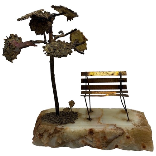Vintage brutalist metal tree - vintage,