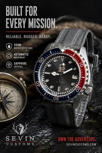 Sevin black pepsi diver - black,