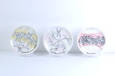 Set tre piatti ceramica serigrafata Remo Brindisi per Bour Bon Siena Firenze