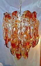 TONI ZUCCHERI PER MAZZEGA LAMPADARIO  VETRI ARTISTICI 1960