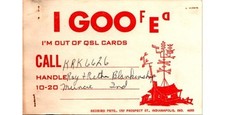 Muncie IN Ham QSL KRK-6626