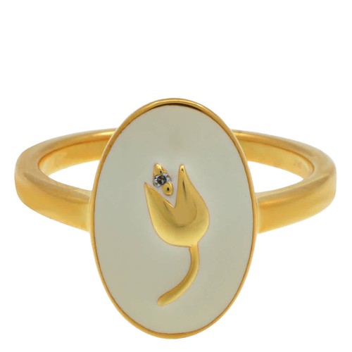 Anello vaniglia placcato oro