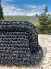 Pochette in tulle colore grigio brillante