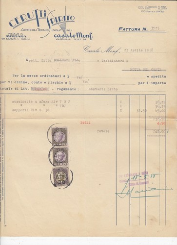 Fattura casale monferrato - casale,