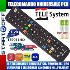 TELECOMANDO DECODER TELESYSTEM TS9011HDTivuSat GIA PRONTO PILE INCLUSE