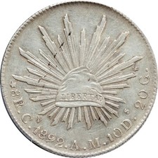 Messico 8 Reales Cn 1892 A.M