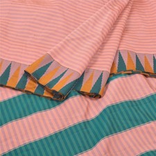 Sari indiani rosa vintage sanscriti arte seta tessuto Ilkal 5 iarde tessuto sari