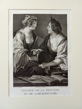 Incisione Allegoria Pittura e