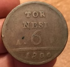 6 Tornesi 1800, Regno Di Napoli Ferdinando IV, Rara, Rif. 4514