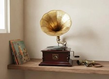 Grammofono stile antico: giradischi in gommalacca funzionante, arredamento...