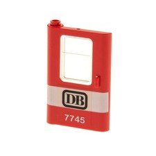 1x Lego porta merce di serie B usurata 1x4x5 rossa sinistra 'DB 7745' disco 4183 4181pb010