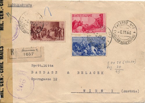 Italia 1946 busta - italia, raccomandata