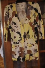 TABITHA Maglia a Bottoni Giù Camicia Camicetta S Giallo Marrone Nero 3/4 Manica