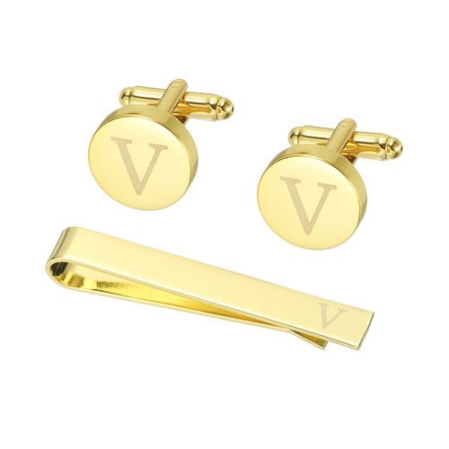 Men tie clip - bracelets,, gold