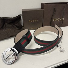 Cintura Gucci nera, rossa e