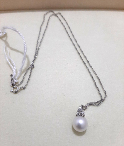 Collanina oro bianco18kt con - collanina,