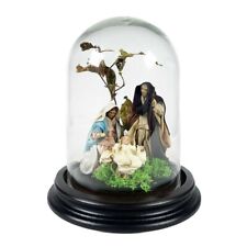 Natività Presepe da 8 cm in Campana di Vetro Misura 11x16