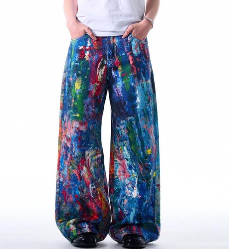 Jeans uomo blu - scuro, stampato