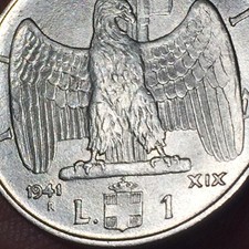 REGNO V.E.III - 1 LIRA 1941 ANNO XIX NON COMUNE - BUONISSIMA CONSERVAZIONE