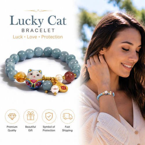 Bracciale gatto portafortuna - bracciale,