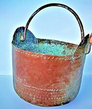 ANTICO SECCHIO DA ACQUA - RAME BATTUTO E INCISO - MANICO IN FERRO FORGIATO - FRI